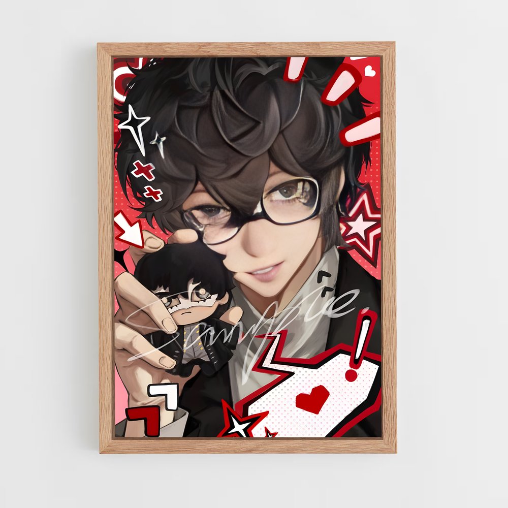 Poster Chat et Lunettes – affiche Persona 5 (vue 4)